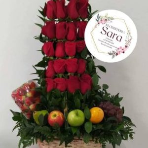 Arreglo Floral con Frutas Tropical